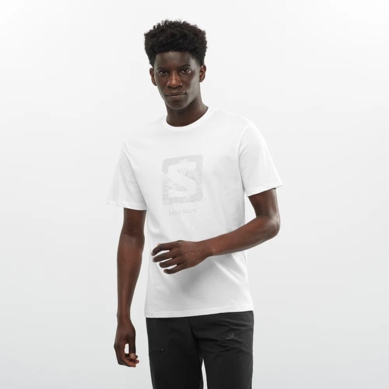 Camiseta Salomon Outlife Logo Curta Sleeve Masculino Branco | PT W81749